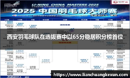西安羽毛球队在选拔赛中以65分稳居积分榜首位